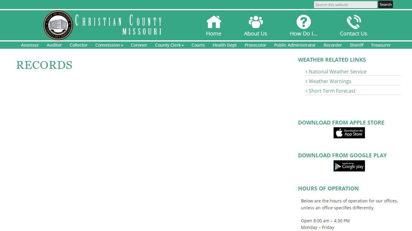 Records - Christian County Missouri